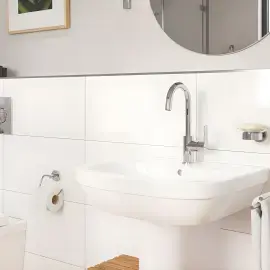 Змішувач для раковини високий Start, з донним клапаном розмір L QuickFix Grohe 24203002 Chrome — вид спереду