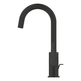 Змішувач для раковини високий Start, з донним клапаном, розмір L QuickFix Grohe 242032432 Matt Black — бічний ракурс