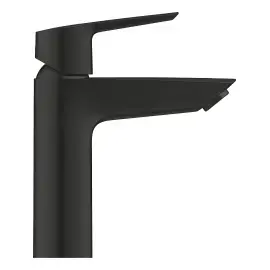 Змішувач для раковини Start з донним клапаном Push-Open, розмір М QuickFix Grohe 242042432 Matt Black — вид спереду