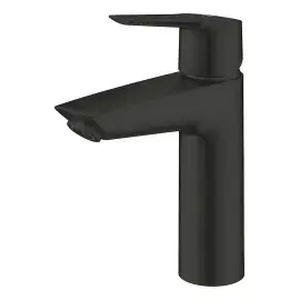 Змішувач для раковини Start з донним клапаном Push-Open, розмір М QuickFix Grohe 242042432 Matt Black — бічний ракурс