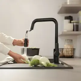 Смеситель для кухни с вытяжным изливом Start QuickFix Grohe 306312430 — боковой ракурс