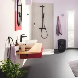 Кільце для рушника Start QuickFix Grohe 411742430 Matt Black — вид спереду