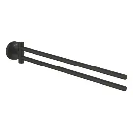 Тримач для рушників подвійний Start QuickFix Grohe 411832430 Matt Black — вид на білому тлі
