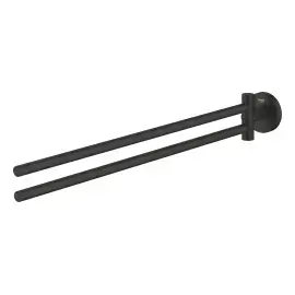 Тримач для рушників подвійний Start QuickFix Grohe 411832430 Matt Black — вид спереду