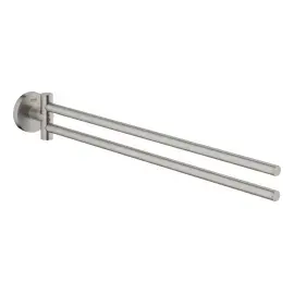 Тримач для рушників подвійний Start QuickFix Grohe 41183DC0 Super Steel — вид на білому тлі