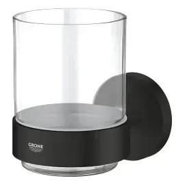Склянка для зубних щіток Start QuickFix Grohe 411942430 Matt Black — вид спереду