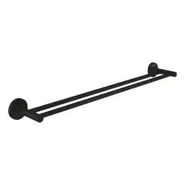 Тримач для рушників подвійний 600 мм Start QuickFix Grohe 412032430 Matt Black — вид на білому тлі