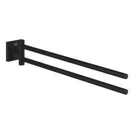 Тримач для рушників подвійний Start Cube QuickFix Grohe 409762430 Matt Black — вид на білому тлі