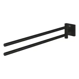 Тримач для рушників подвійний Start Cube QuickFix Grohe 409762430 Matt Black — бічний ракурс
