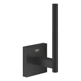 Тримач для запасного рулону туалетного паперу Start Cube QuickFix Grohe 409792430 Matt Black — вид на білому тлі