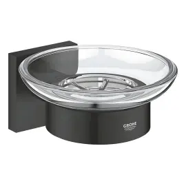 Мильниця настінна Start Cube QuickFix Grohe 410962430 Matt Black — вид на білому тлі