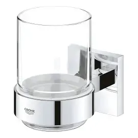 Склянка для зубних щіток Start Cube QuickFix Grohe 41097000 Chrome — вид спереду