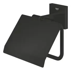 Тримач для туалетного паперу Start Cube QuickFix Grohe 411022430 Matt Black — вид спереду