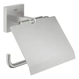 Тримач для туалетного паперу Start Cube QuickFix Grohe 41102DC0 Super Steel — вид на білому тлі