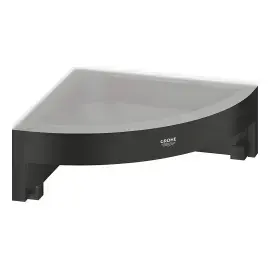 Поличка кутова Start Cube QuickFix Grohe 411062430 Matt Black — вид на білому тлі