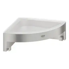 Поличка кутова Start Cube QuickFix Grohe 41106DC0 Super Steel — вид на білому тлі