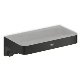 Поличка для душу Start Cube QuickFix Grohe 411072430 Matt Black — вид на білому тлі