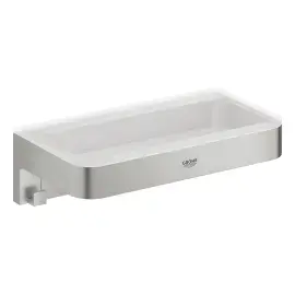 Поличка для душу Start Cube QuickFix Grohe 41107DC0 Super Steel — вид на білому тлі