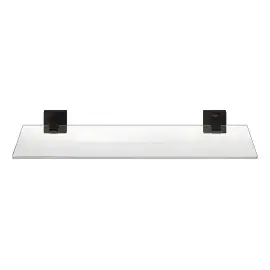 Поличка скляна 530 мм Start Cube QuickFix Grohe 411092430 Matt Black — вид спереду