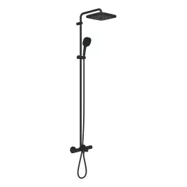 Душова система з термостатом New Tempesta Cosmopolitan System 250 Grohe 266912431 Black — вид на білому тлі