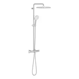 Душова система з термостатом з виливом для ванни Tempesta 250 Cube Grohe 26975001 — вид на білому тлі