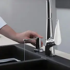 Дозатор миючих засобів A51 Hansgrohe 40448000 Chrome — вид ззаду