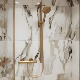 Кутова душова поличка AddStoris Hansgrohe 41741140 Brushed Bronze — вид спереду