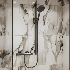 Кутова душова поличка AddStoris Hansgrohe 41741340 Brushed Black Chrome — вид спереду