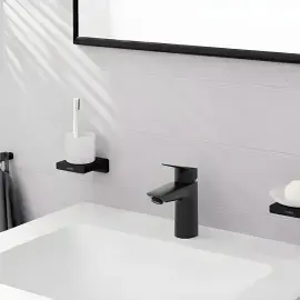 Гачок AddStoris Hansgrohe 41742670 Matt Black — вид спереду