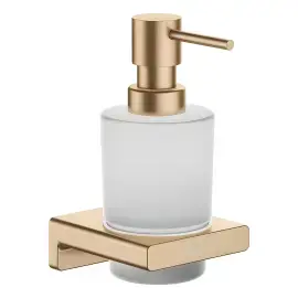 Дозатор для рідкого мила AddStoris Hansgrohe 41745140 Brushed Bronze — вид на білому тлі