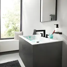 Дозатор для рідкого мила AddStoris Hansgrohe 41745670 Matt Black — бічний ракурс