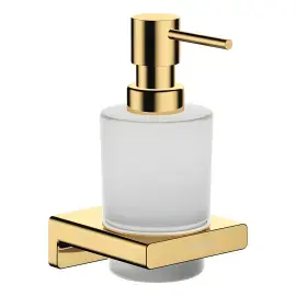 Дозатор для рідкого мила AddStoris Hansgrohe 41745990 Polished Gold Optic — вид на білому тлі