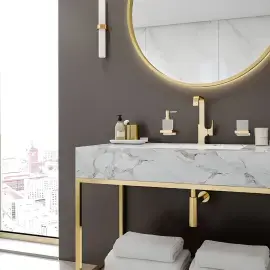 Дозатор для рідкого мила AddStoris Hansgrohe 41745990 Polished Gold Optic — вид ззаду