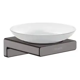 Мильниця AddStoris Hansgrohe 41746340 Brushed Black Chrome — вид на білому тлі