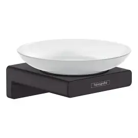 Мильниця AddStoris Hansgrohe 41746670 Matt Black — вид на білому тлі