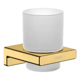 Склянка для зубних щіток AddStoris Hansgrohe 41749990 Polished Gold Optic — вид на білому тлі