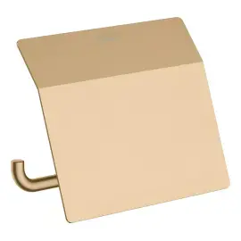 Тримач для туалетного паперу з кришкою AddStoris Hansgrohe 41753140 Brushed Bronze — вид на білому тлі