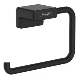 Тримач для туалетного паперу без кришки AddStoris Hansgrohe 41771670 Matt Black — вид на білому тлі