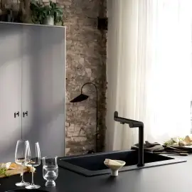 Змішувач для кухні Aqittura M91 Hansgrohe 76802670 Matt Black — вид спереду