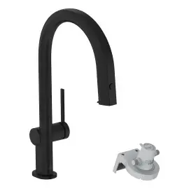 Змішувач для кухні Aqittura M91 Hansgrohe 76803670 Matt Black — вид на білому тлі