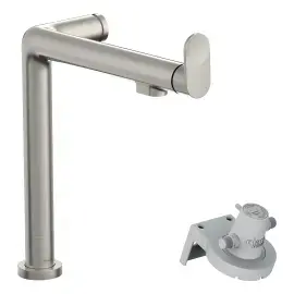 Змішувач для кухні Aqittura M91 Hansgrohe 76804800 Stainless Steel Finish — вид на білому тлі