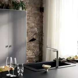 Змішувач для кухні Aqittura M91 Hansgrohe 76804800 Stainless Steel Finish — вид спереду