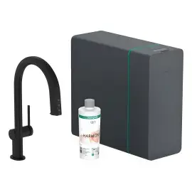 Змішувач для кухні Aqittura M91 Hansgrohe 76836670 Matt Black — вид на білому тлі