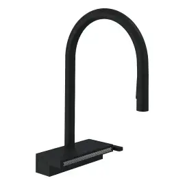 Змішувач для кухні Aquno Select M81 Hansgrohe 73831670 Matt Black — вид на білому тлі