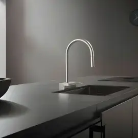 Змішувач для кухні Aquno Select M81 Hansgrohe 73837800 Stainless Steel Finish — вид спереду
