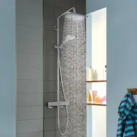 Душова система з термостатом Croma E Hansgrohe 27660000 — бічний ракурс
