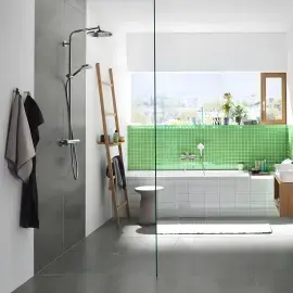 Душевая система с термостатом Crometta S Hansgrohe 27268000 — боковой ракурс