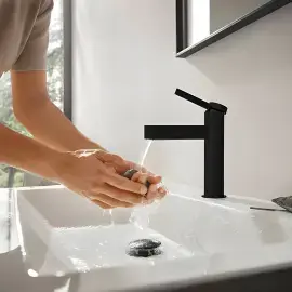 Змішувач для раковини Finoris Hansgrohe 76010670 Matt Black — бічний ракурс