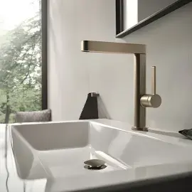 Змішувач для раковини Finoris Hansgrohe 76060140 Brushed Bronze — вид спереду