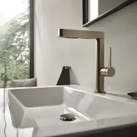 Змішувач для раковини Finoris Hansgrohe 76063140 Brushed Bronze — вид спереду
